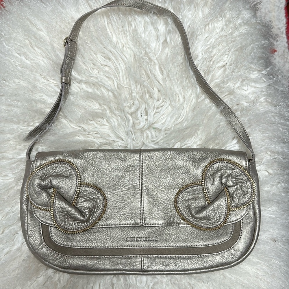 See by Chloe silver clutch